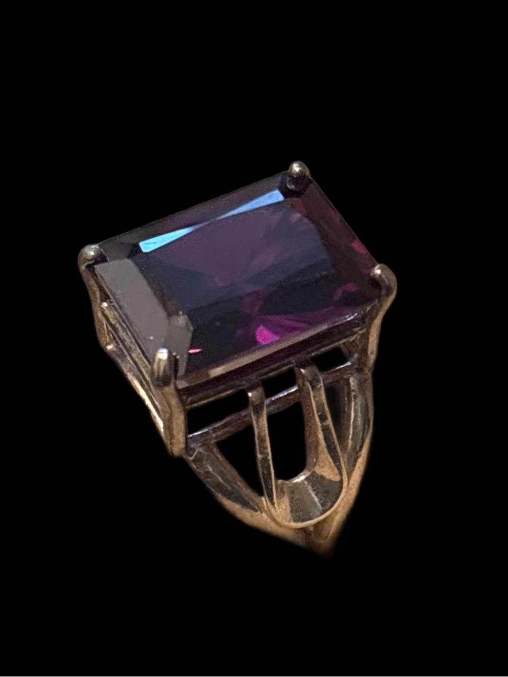Classic Amethyst-Color Cocktail Ring - Women Jewelry - please read
